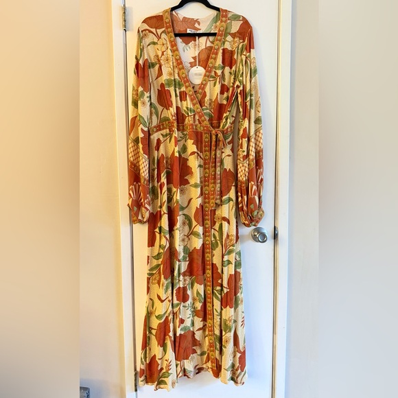 Nine Lives Bazaar Allure Maxi Wrap Dress - Rose - Picture 2 of 11